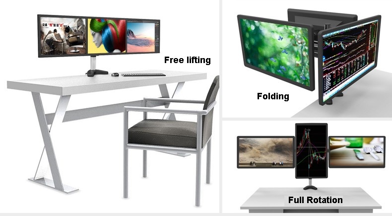 15 27 Inch Desktop Triple Screen Holder Tv Mount Monitor Arm Name 15 27 Inch Desktop Triple Screen Holder Tv Mount Monitor Arm 3 Lcd Screens Bracket