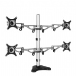 Aluminum Desktop Clamping Four Display 10-24 inch Screen Monitor Holder Full Motion Quad Monitor Mount Arm Bracket